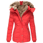 Quilted Parka Women's Black Faux Fur Hood Winter Jacket – Casual, Everyday Wear