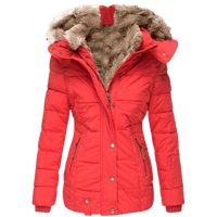 Quilted Parka Women's Black Faux Fur Hood Winter Jacket – Casual, Everyday Wear