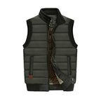Quilted Puffer Vest Men's Fleece-Lined Sleeveless Gilet – Casual, Winter Outdoor