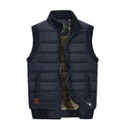 Quilted Puffer Vest Men's Fleece-Lined Sleeveless Gilet – Casual, Winter Outdoor