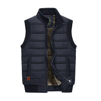 Quilted Puffer Vest Men's Fleece-Lined Sleeveless Gilet – Casual, Winter Outdoor