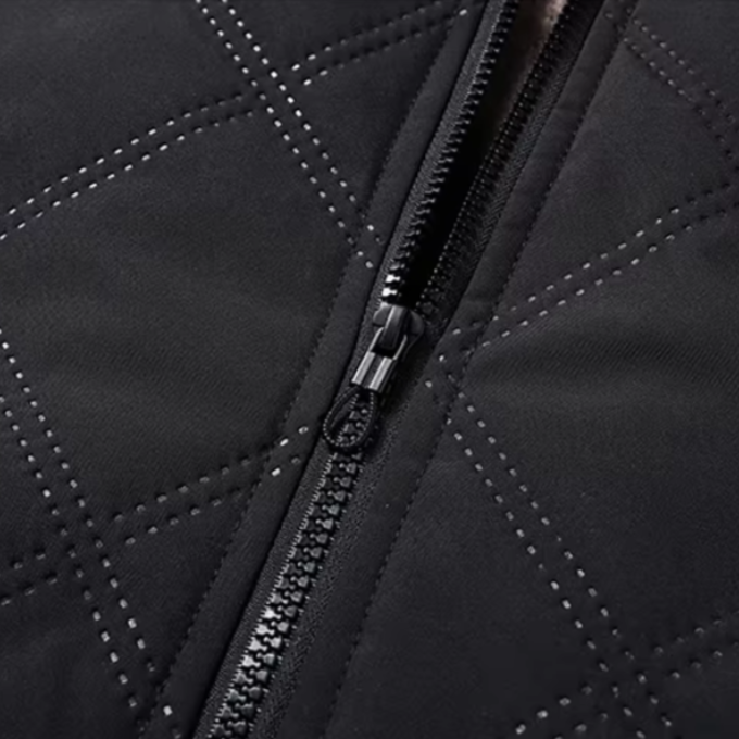 Quilted Winter Jacket Men's Fleece-Lined Brown – Casual, Warm Outerwear, Everyday Use