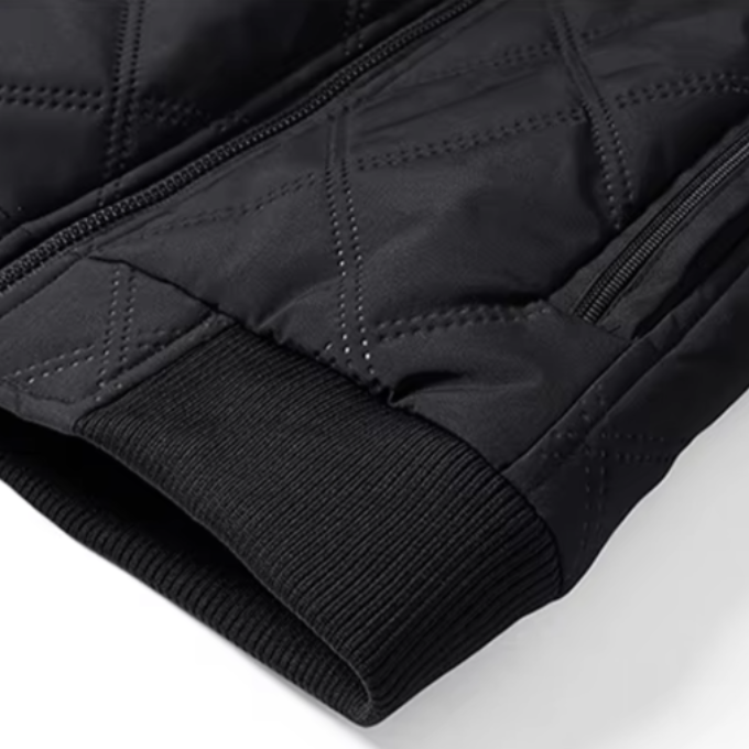 Quilted Winter Jacket Men's Fleece-Lined Brown – Casual, Warm Outerwear, Everyday Use