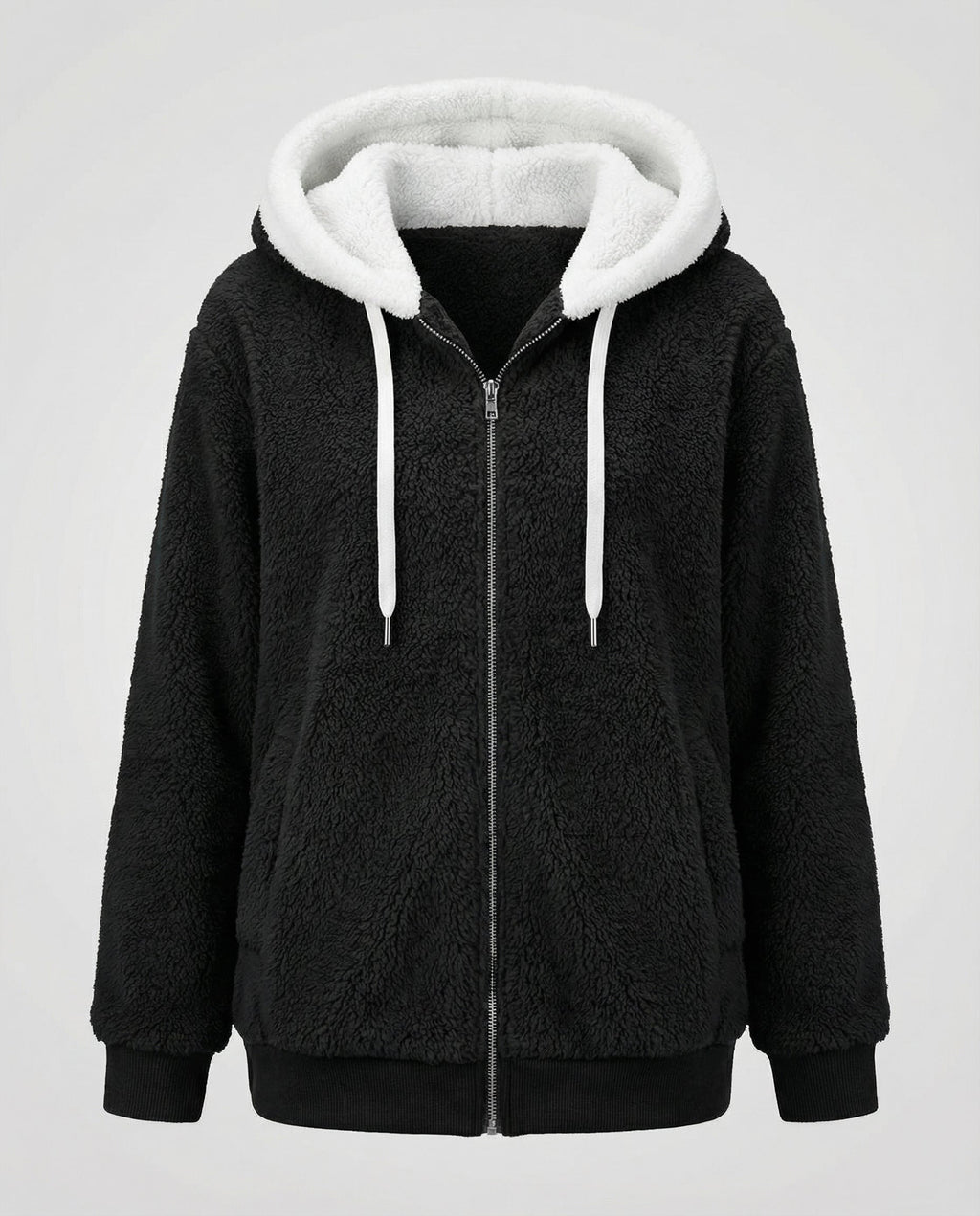 Sherpa Jacket Women's Hooded Full Zip Fleece Green – Casual, Winter Gift