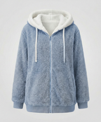 Sherpa Jacket Women's Hooded Full Zip Fleece Green – Casual, Winter Gift