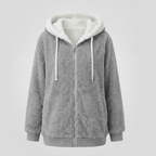 Sherpa Jacket Women's Hooded Full Zip Fleece Green – Casual, Winter Gift