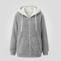 Sherpa Jacket Women's Hooded Full Zip Fleece Green – Casual, Winter Gift