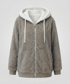 Sherpa Jacket Women's Hooded Full Zip Fleece Green – Casual, Winter Gift
