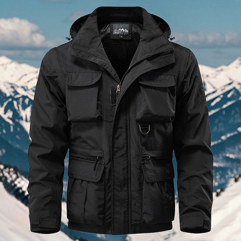 Tactical Hooded Jacket Men's Multi-Pocket Windproof – Hiking, Outdoor