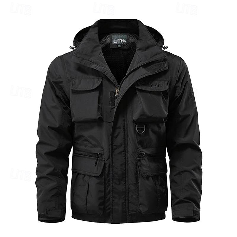 Tactical Hooded Jacket Men's Multi-Pocket Windproof – Hiking, Outdoor