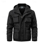 Tactical Hooded Jacket Men's Multi-Pocket Windproof – Hiking, Outdoor