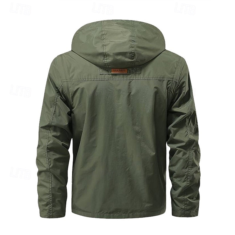 Tactical Hooded Jacket Men's Multi-Pocket Windproof – Hiking, Outdoor
