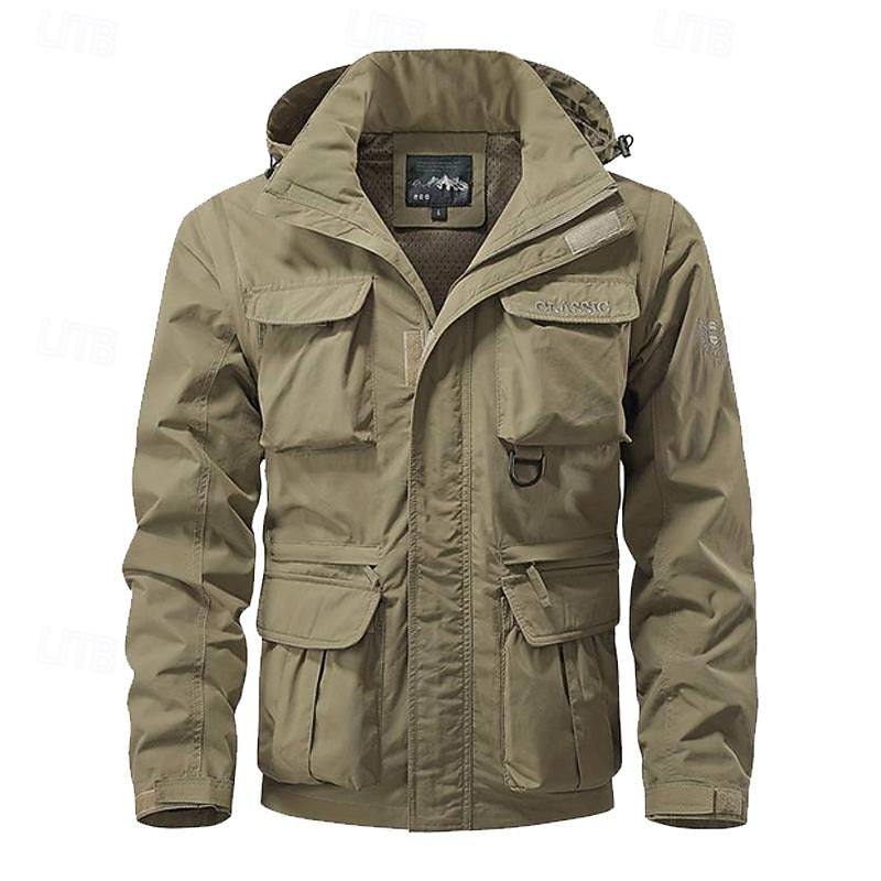 Tactical Hooded Jacket Men's Multi-Pocket Windproof – Hiking, Outdoor