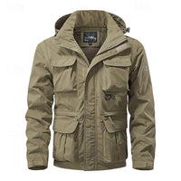 Tactical Hooded Jacket Men's Multi-Pocket Windproof – Hiking, Outdoor