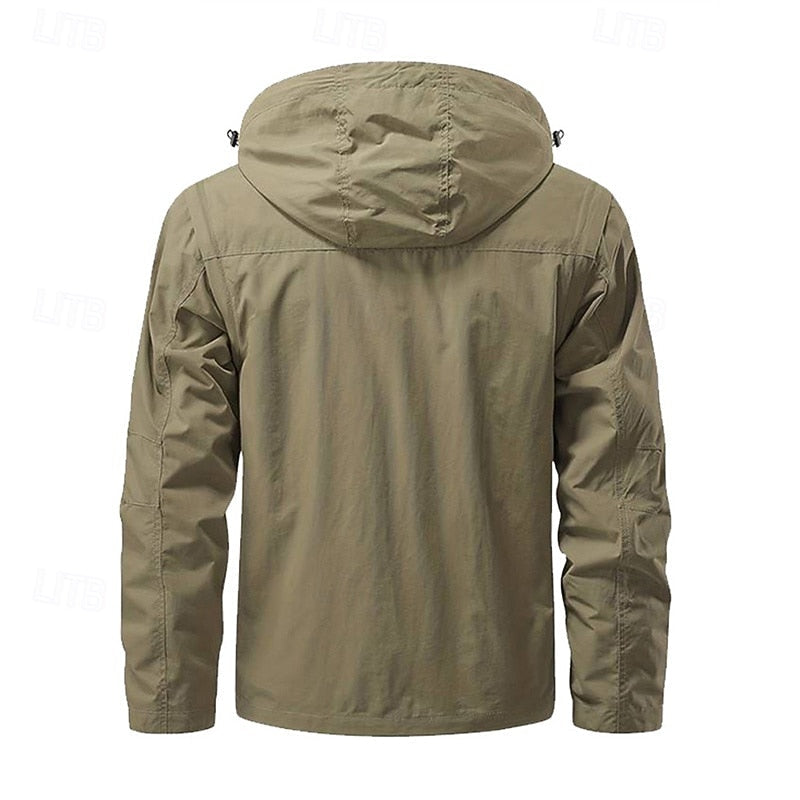 Tactical Hooded Jacket Men's Multi-Pocket Windproof – Hiking, Outdoor