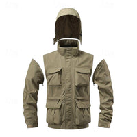 Tactical Hooded Jacket Men's Multi-Pocket Windproof – Hiking, Outdoor