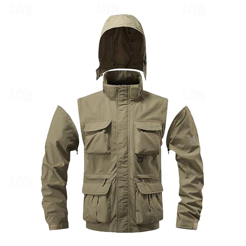 Tactical Hooded Jacket Men's Multi-Pocket Windproof – Hiking, Outdoor