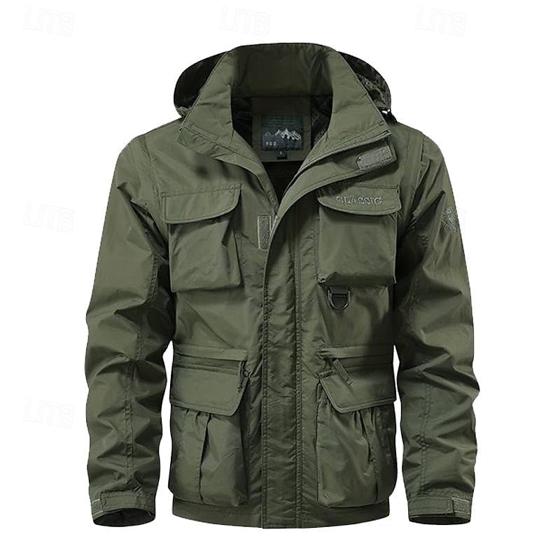 Tactical Hooded Jacket Men's Multi-Pocket Windproof – Hiking, Outdoor