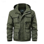 Tactical Hooded Jacket Men's Multi-Pocket Windproof – Hiking, Outdoor