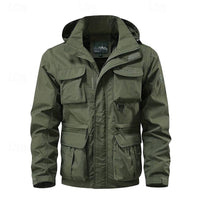 Tactical Hooded Jacket Men's Multi-Pocket Windproof – Hiking, Outdoor