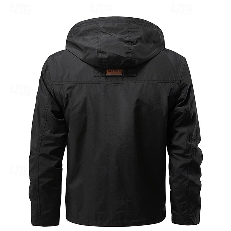 Tactical Hooded Jacket Men's Multi-Pocket Windproof – Hiking, Outdoor