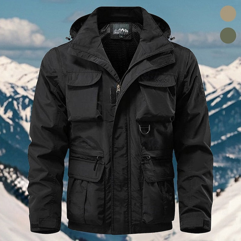 Tactical Hooded Jacket Men's Multi-Pocket Windproof – Hiking, Outdoor