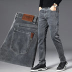 Tapered Jeans Men's Grey Denim 5-Pocket – Casual, Office Wear