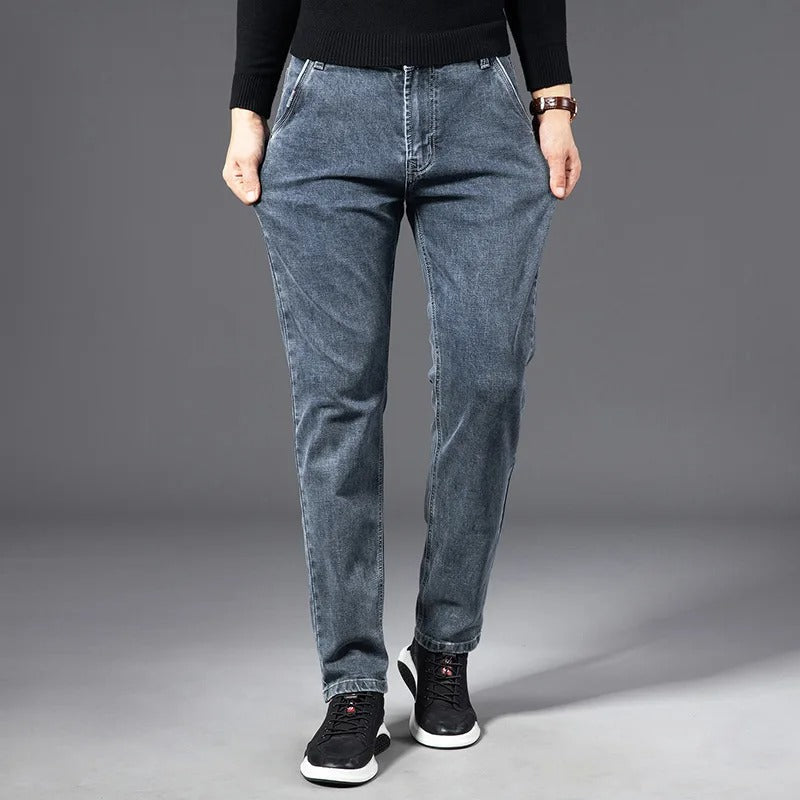 Tapered Jeans Men's Grey Denim 5-Pocket – Casual, Office Wear