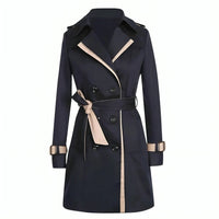 Damen Trenchcoat Khaki Doppelreiher mit Gürtel – Casual, Büro
