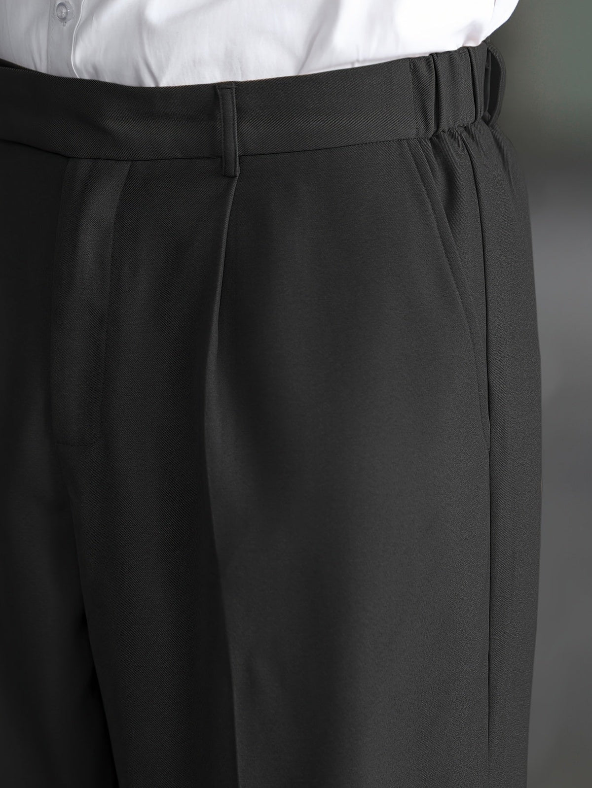 Wide-Leg Dress Pants Men's Relaxed Fit Black – Office, Casual