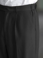 Wide-Leg Dress Pants Men's Relaxed Fit Black – Office, Casual