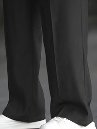 Wide-Leg Dress Pants Men's Relaxed Fit Black – Office, Casual