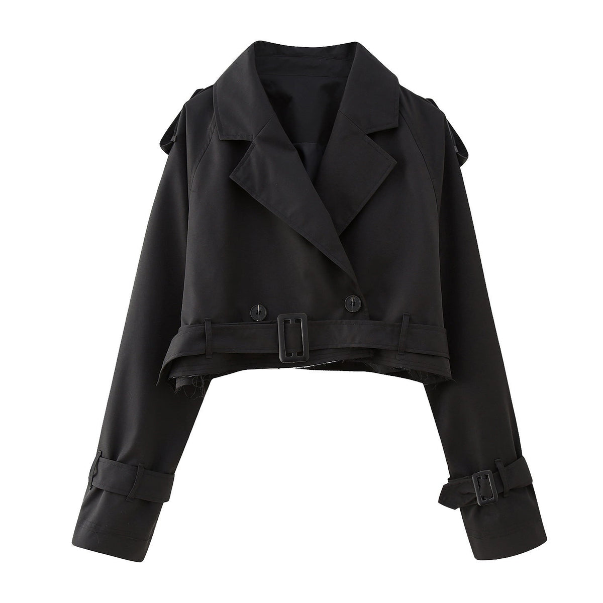 Women's Cropped Trench Coat | Belted Waist – Casual, Office
