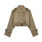 Women's Cropped Trench Coat | Belted Waist – Casual, Office