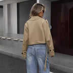 Women's Cropped Trench Coat | Double-Breasted – Casual, Office