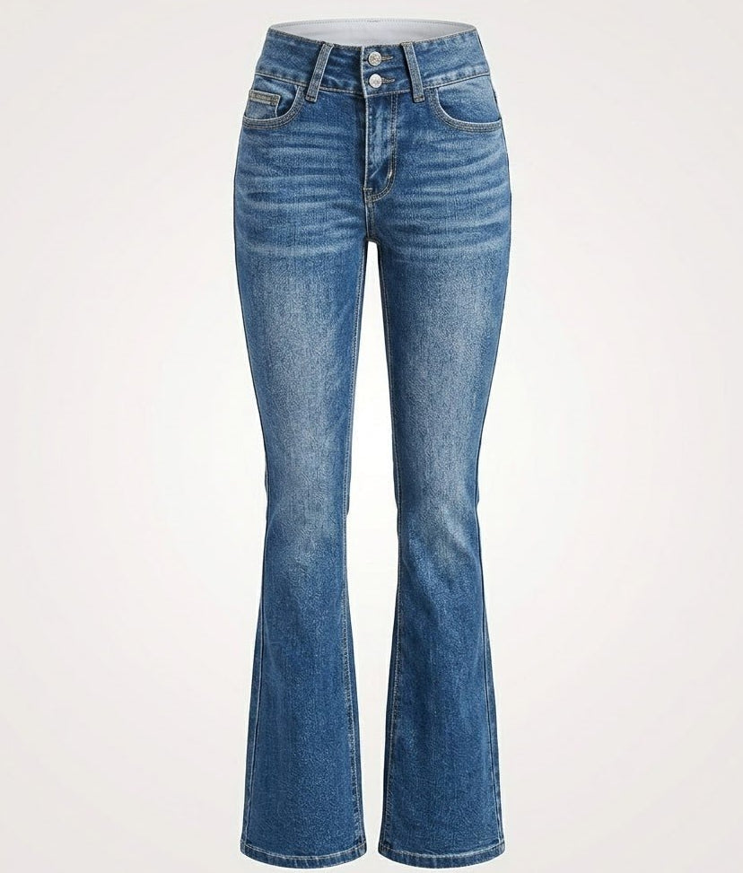 Women's Flare Jeans | Double-Button Waist – Casual Wear, Everyday Style