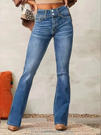 Women's Flare Jeans | Double-Button Waist – Casual Wear, Everyday Style