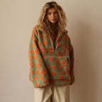 Women's Half-Zip Pullover | Floral Print – Casual Wear, Everyday Style