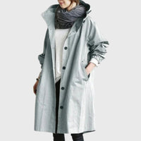 Women's Hooded Trench Coat | Button Front – Casual, Office