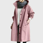 Women's Hooded Trench Coat | Button Front – Casual, Office