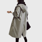 Women's Hooded Trench Coat | Button Front – Casual, Office