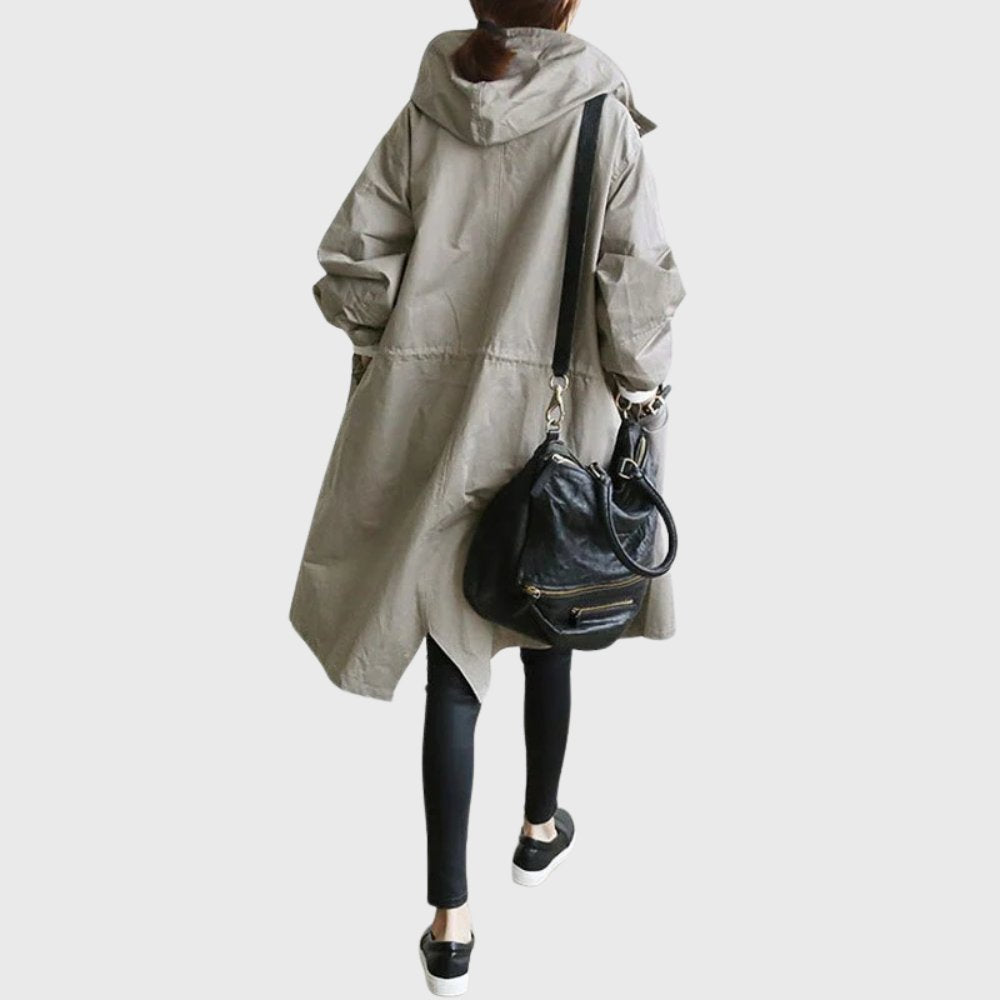 Women's Hooded Trench Coat | Button Front – Casual, Office