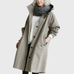 Women's Hooded Trench Coat | Button Front – Casual, Office