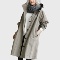Women's Hooded Trench Coat | Button Front – Casual, Office