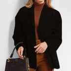 Women's Oversized Blazer with Notch Lapel – Office, Casual Wear
