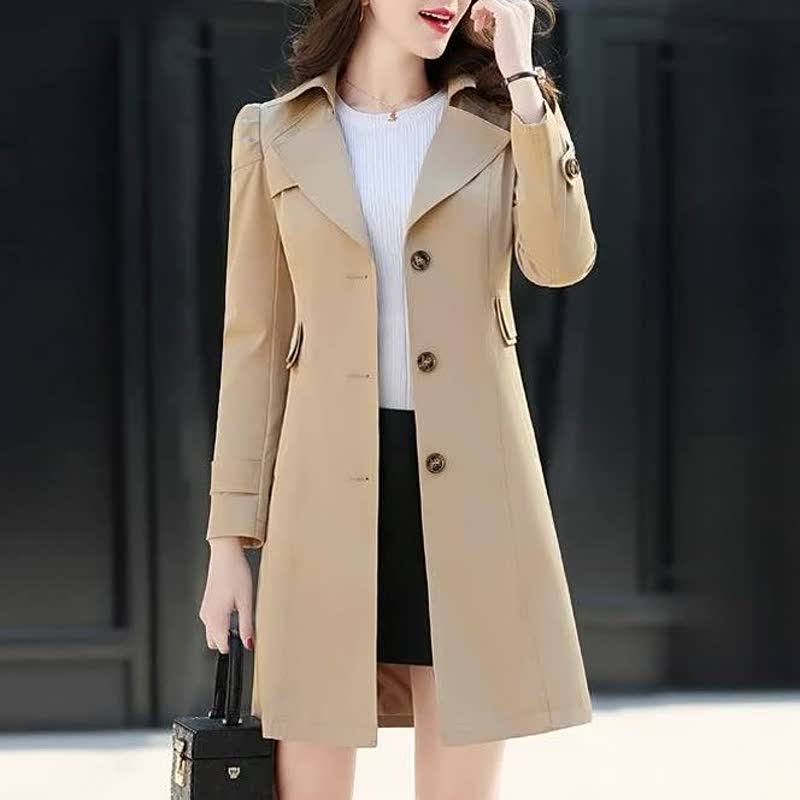 Women's Trench Coat | Single-Breasted, Notch Lapel – Casual, Office