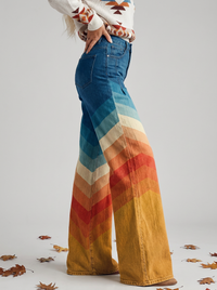Women's Wide-Leg Pants | Chevron Print – Casual Wear, Summer Style
