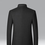 Wool Blend Overcoat Men's Slim Fit Black – Office, Casual