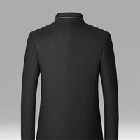 Wool Blend Overcoat Men's Slim Fit Black – Office, Casual