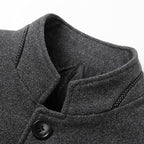 Wool Blend Overcoat Men's Slim Fit Black – Office, Casual